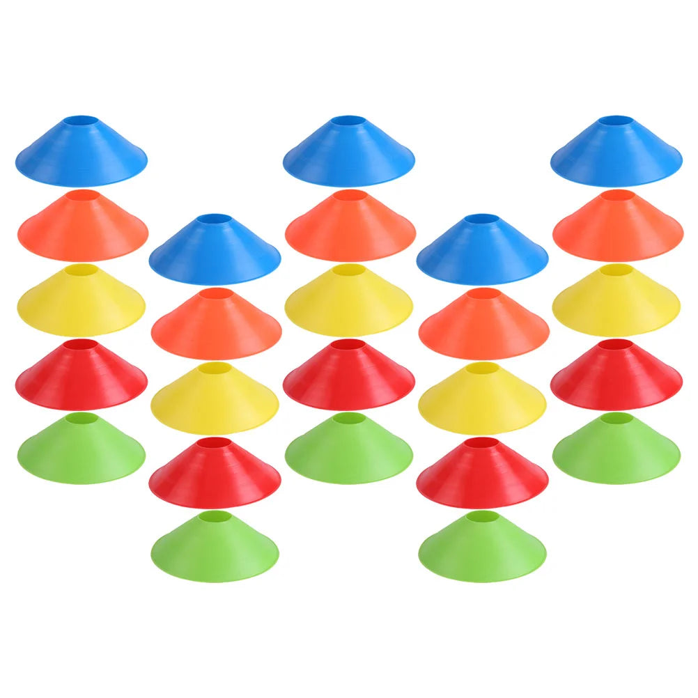 25 Pcs Round Mouth Sign Plate Soccer Training Obstacle Sports Disc Football Cone Pe Outdoor Fitness