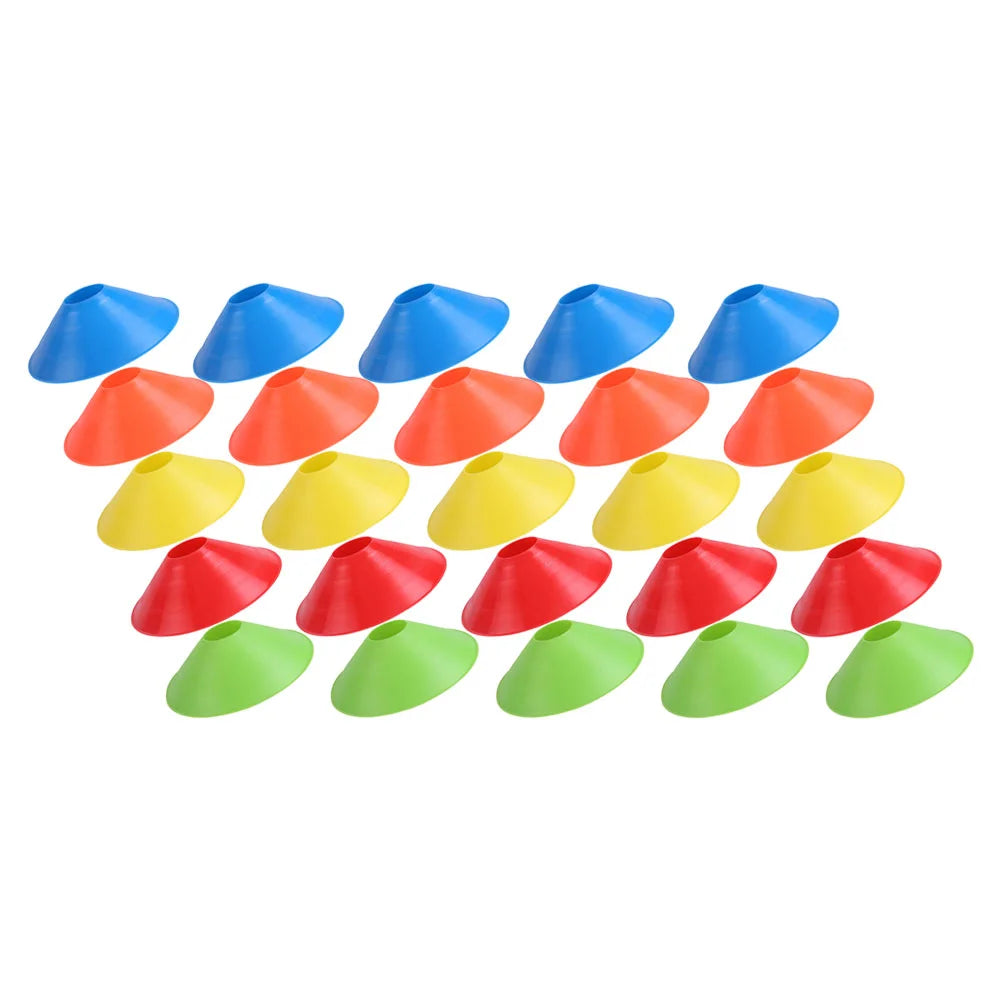 25 Pcs Round Mouth Sign Plate Soccer Training Obstacle Sports Disc Football Cone Pe Outdoor Fitness