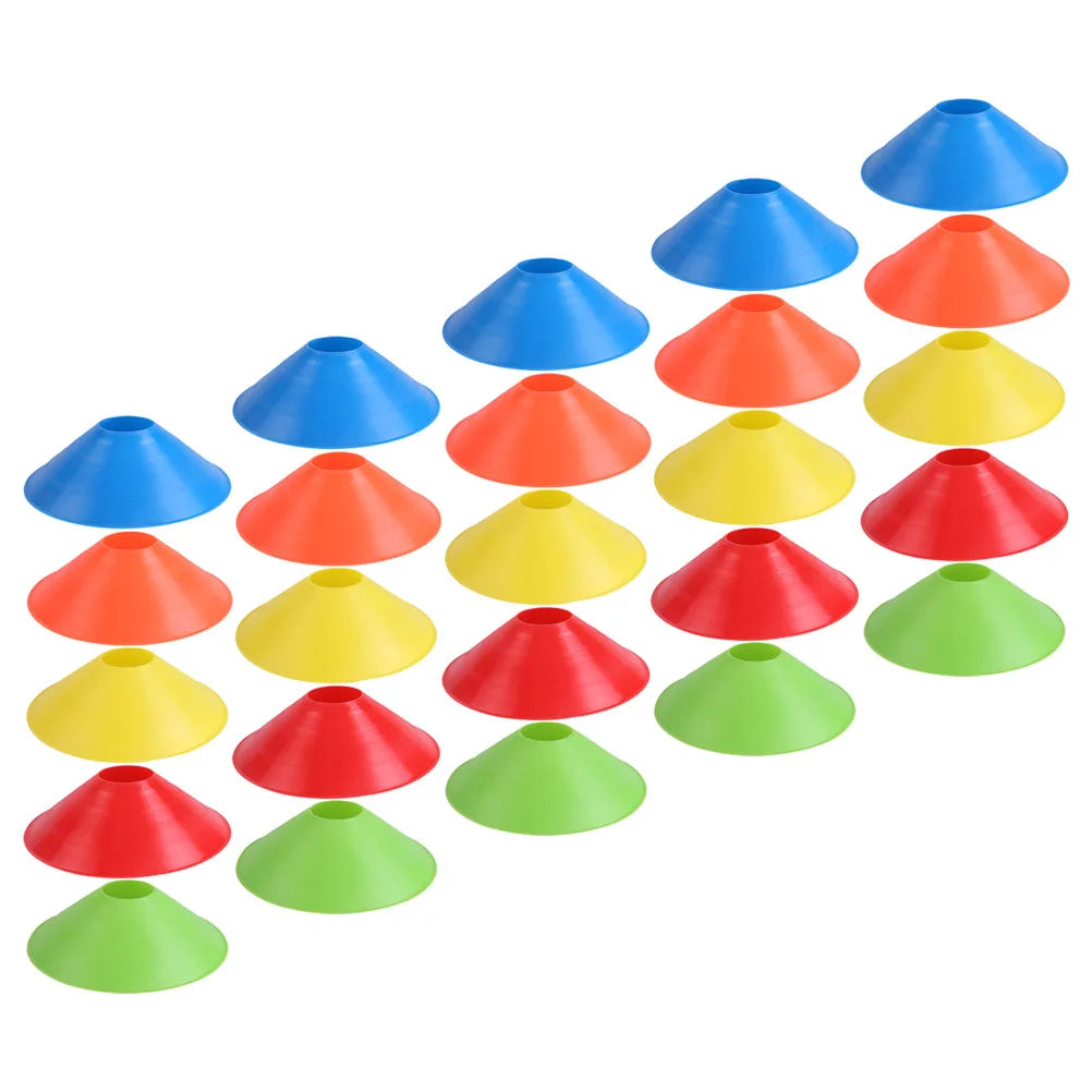 25 Pcs Round Mouth Sign Plate Soccer Training Obstacle Sports Disc Football Cone Pe Outdoor Fitness