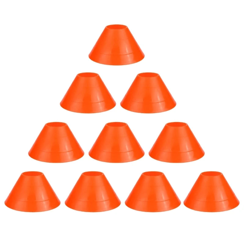 10x/Set Soccer Cones with Holder Mark Disk Agility Drills Cones Multi-Sport Training Space Cones for Sports Basketball 24BD