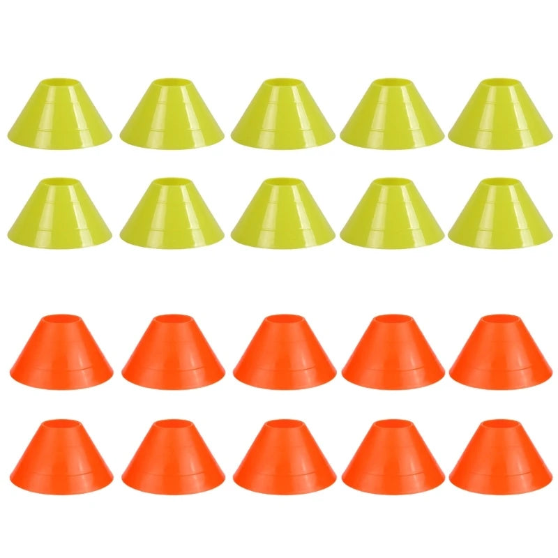 10x/Set Soccer Cones with Holder Mark Disk Agility Drills Cones Multi-Sport Training Space Cones for Sports Basketball 24BD