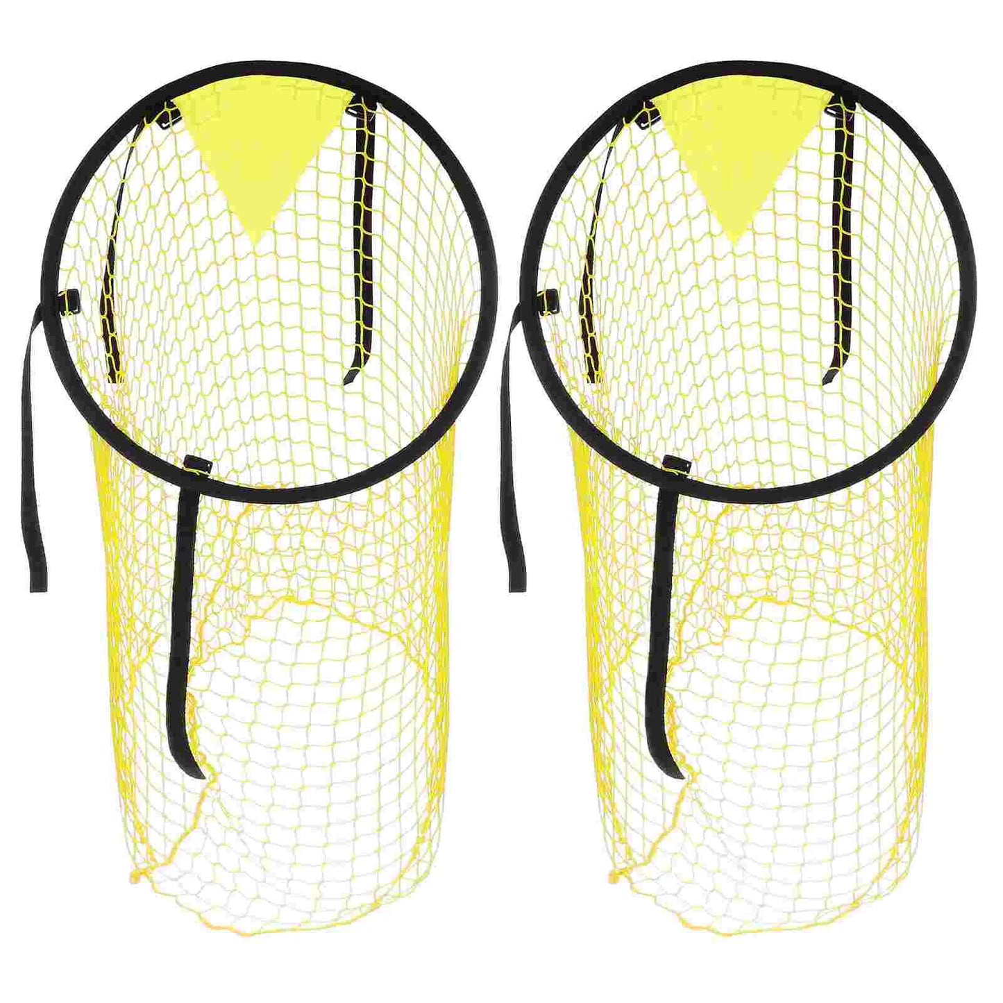 2 Pcs Training Aids Football Goal Pocket Child Soccer Nets Corner Polyester Top Bins Targets