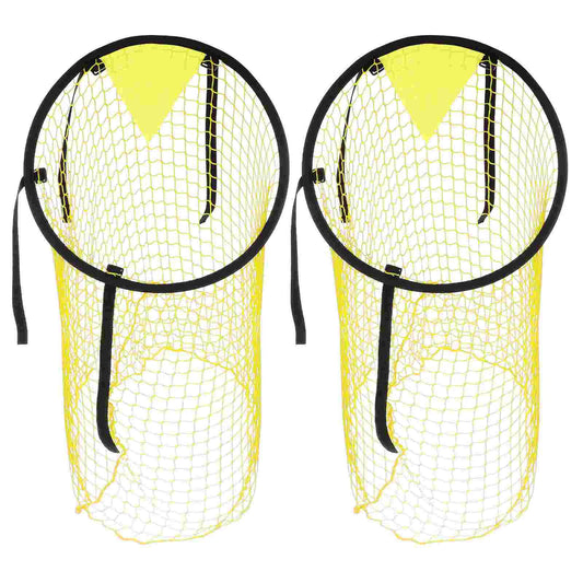 2 Pcs Training Aids Football Goal Pocket Child Soccer Nets Corner Polyester Top Bins Targets