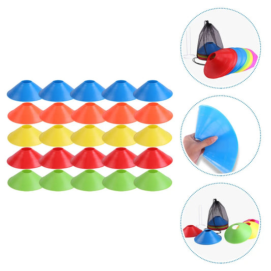 25 Pcs Round Mouth Sign Plate Soccer Training Obstacle Sports Disc Football Cone Pe Outdoor Fitness